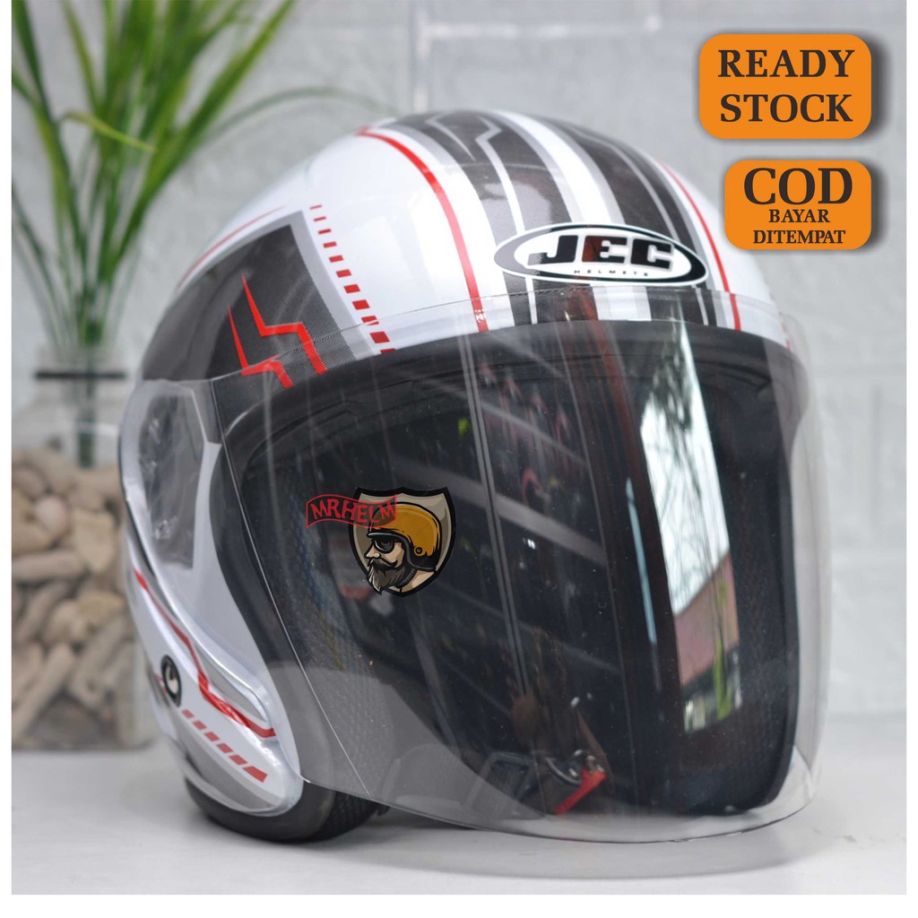 HELM HALF FACE SNI AVA DECAL WITH VISOR ( MR HELM )
