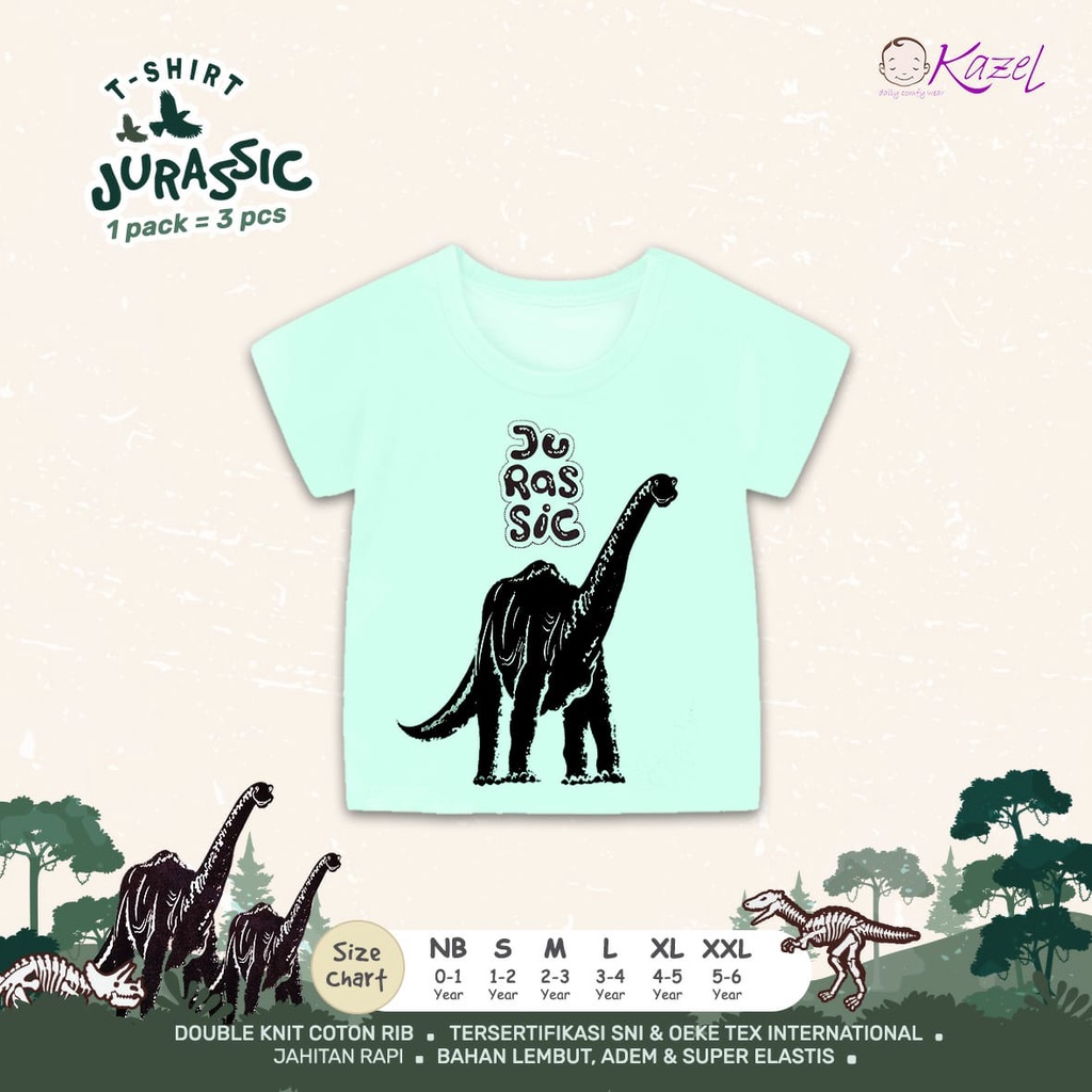 KAZEL TSHIRT ANAK LAKI LAKI KAZEL KAOS ANAK COWOK JURASSIC EDITION BS