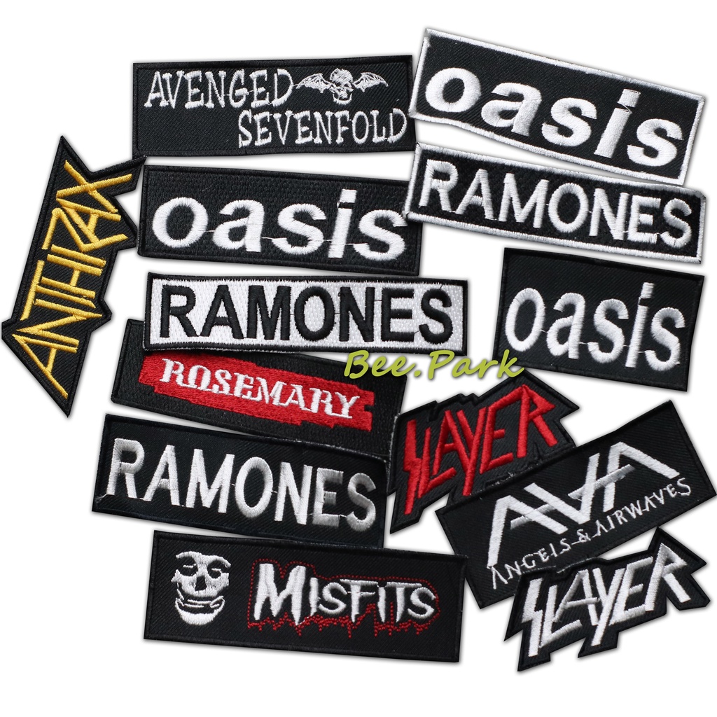 PATCH BORDIR EMBLEM BAND OASIS/ANTHRAX/RAMONES KUALITAS PREMIUM