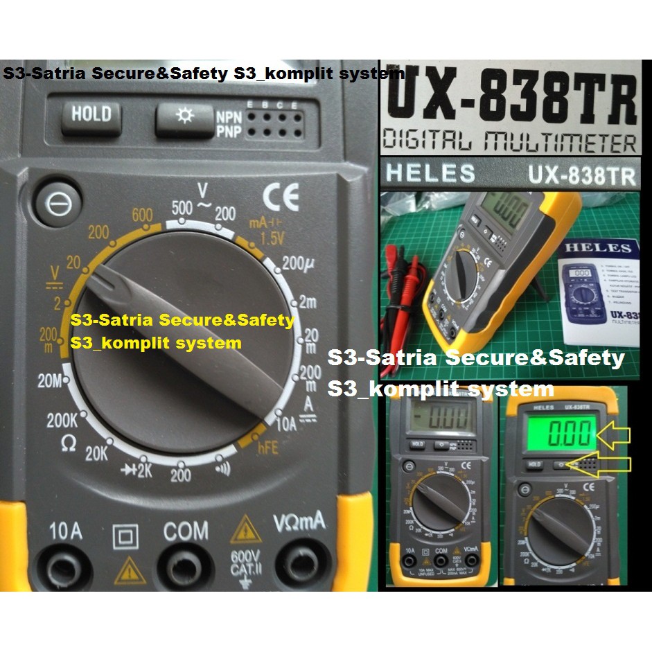 HELES UX-838 TR Multitester Digital Multi tester UX 838 TR Multimeter UX838 buzzer UX838TR