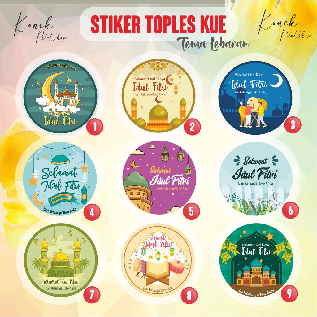 Jual Stiker Bulat Stiker Lebaran Bisa Request Desain Stiker Toples