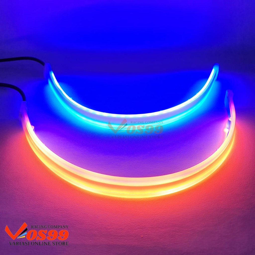 LAMPU ALIS SLIM FLEXYBLE 2 WARNA SEN RUNNING KUNING DAN SENJA BIRU WELCOME UKURAN 30CM WATERPROOF