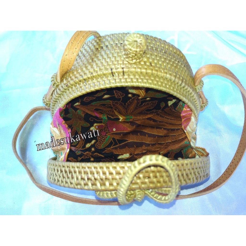 Tas rotan bali diameter 15cm