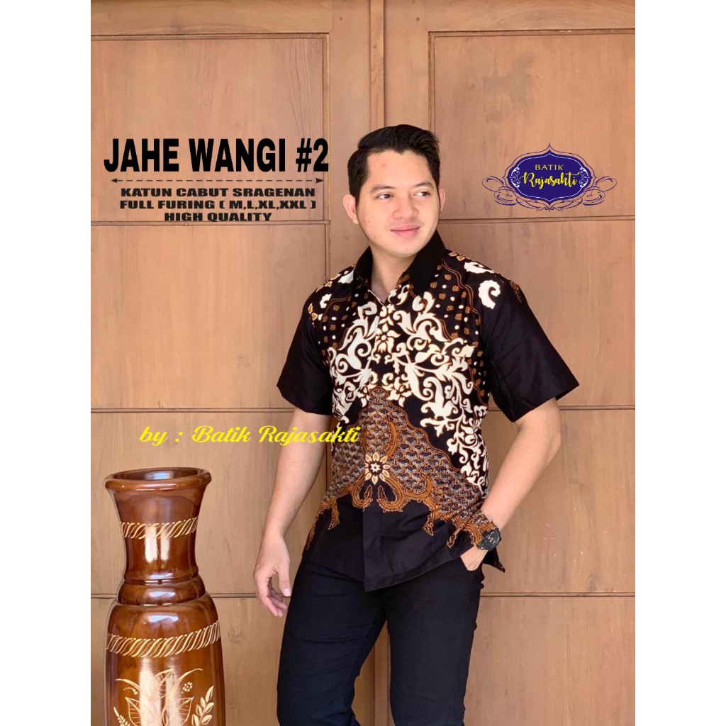 JAHE WANGI 2RAJASAKTI KEMEJA BATIK SOLO PRIA LENGAN PENDEK LAPIS FURING ATASAN BATIK PREMIUM MODERN KATUN HALUS BAHUWIRYA  BANAMITRA BANAMITRA PUTIH BANGSAWAN BAYU PUTRA BERLIAN BIRU BHARATAYUDA BIMASENA BIRENDRA BIRU INDAH BRAHMAKERTA BRAHMAKERTA MERAH B