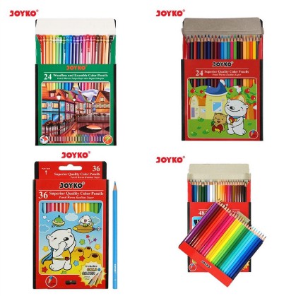 

PENSIL WARNA 24 / 36 / 48 WARNA - JOYKO COLOR PENCIL ERASABLE CP-24 PB / CP 115 BISA DI HAPUS