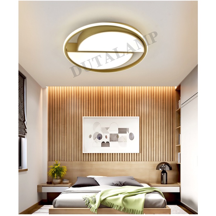 Lampu Plafon Minimalis Gold Hias Ruang Tamu/Kamar 50015
