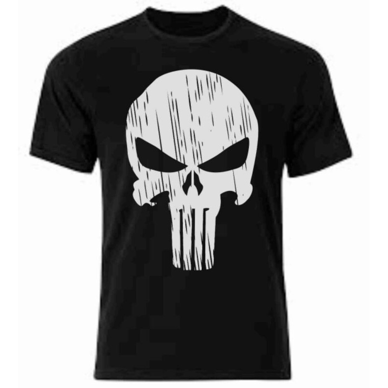 KAOS TSHIRT SKULL TENGKORAK PUNISHER READY BIG SIZE JUMBO OVER SIZE M L XL 2XL 3XL 4XL 5XL 6XL