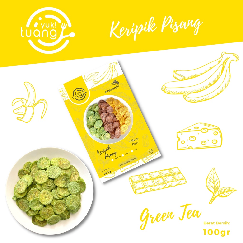 

Keripik Pisang (Piksang) - Rasa Greentea / Camilan Cemilan Pisang Gurih dan Kriuk