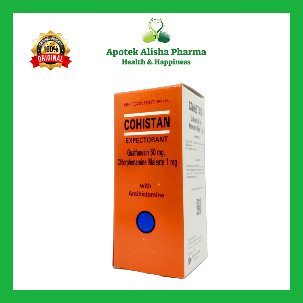 COHISTAN EXPECTORANT SIRUP 60/100ml-Cohistan Syrup Obat Batuk Berdahak/Batuk Alergi/Kohistan Sirup