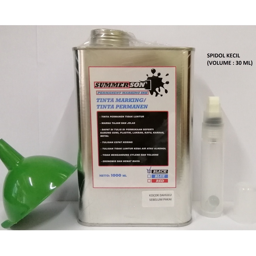 

Tinta spidol permanen / permanent refill marking ink / Tinta Karung Summerson 1 liter - SPIDOL KECIL