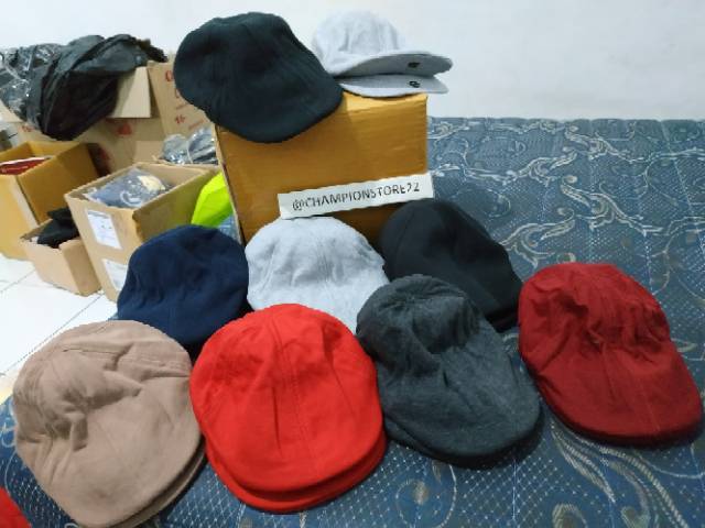 Topi pet newsboy snapback kid topi anak bayi balita warna polos keren flatcap hats kids