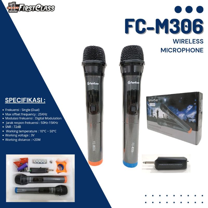 Mic wireless Firstclass FC-M306 Microphone wireless