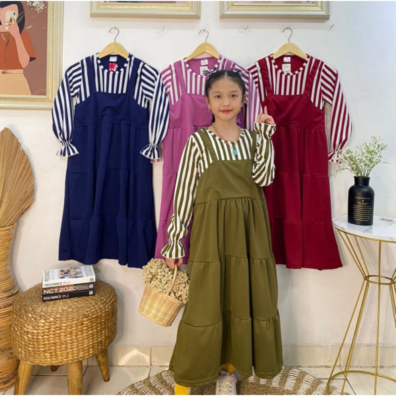 Busana anak 6 7 8 9 tahun baju ngaji anak gamis muslimah anak perempuan busana muslim