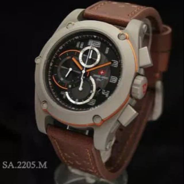 100% Original Jam Tangan Pria Swiss Army Dhc2205 Tali Kulit - Jam Tangan Original Tali Kulit -SA1