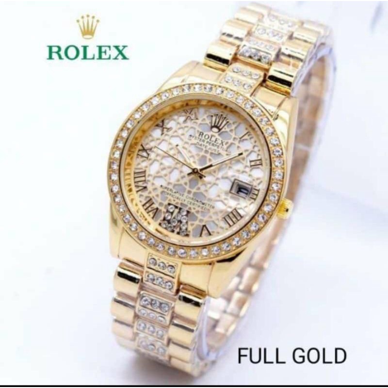 (Terima Cod)Jam Tangan Wanita Rolex Stell Mata&quot; Dimond Strap Stell/Rantai(Dikirim Jakarta)