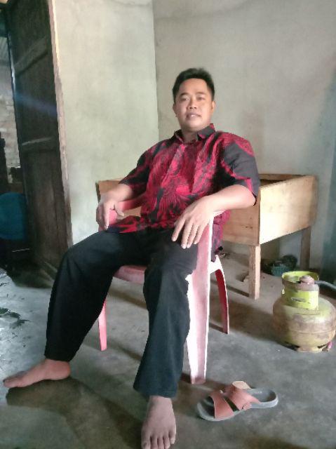 Peksi Merah Kemeja Batik Pria Batik Solo Modern Kemeja Pria Lengan Pendek Ori By Alethea