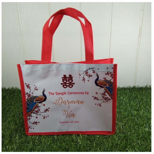 Tas Sangjit Goodie Bag Lamaran Engagement Sangjit Tea Pai Ceremony Chinese Souvenir Tas Shuangxi Wedding Lamaran Simple Cakep Tebal Kuat Pertunangan Merah Murah Rezeki Melimpah