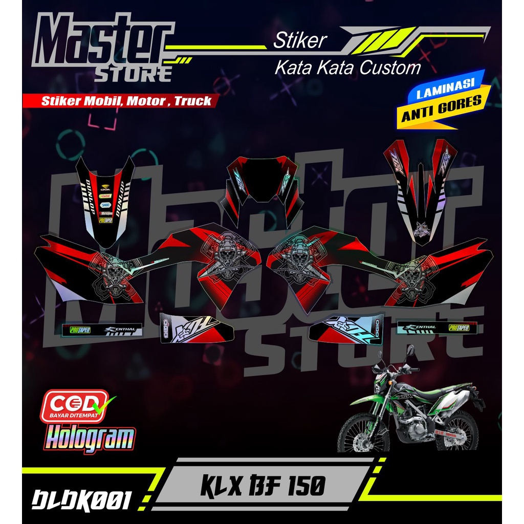 Sticker DECAL HOLOGRAM PELANGI KLX BF - Stiker Lis Variasi KLX 150 G/BF/SE DLDK-001
