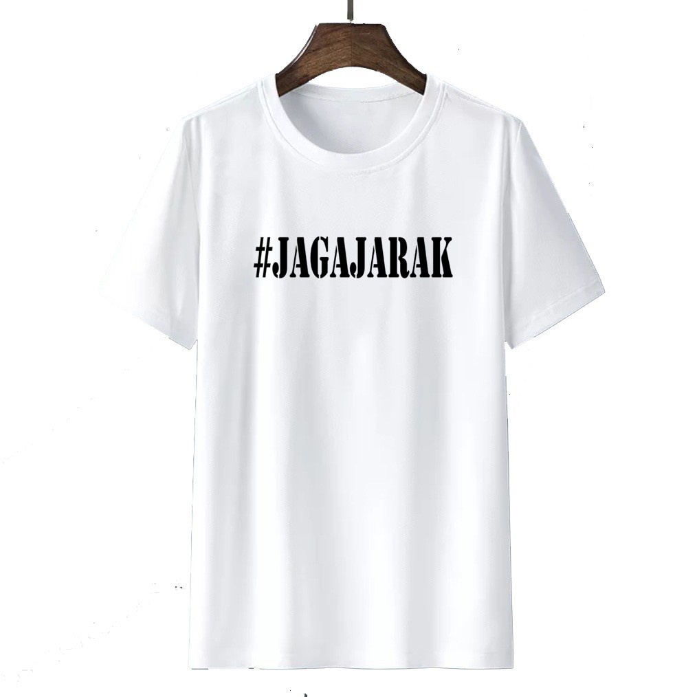 Tshirt Baju Kaos Distro Jaga Jarak / Kaos Distro Pria Wanita