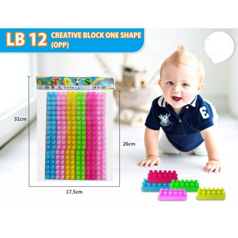 Mainan anak edukasi building block block besar kantong isi 18pcs/ LEGO BLOCK BESAR LB 12