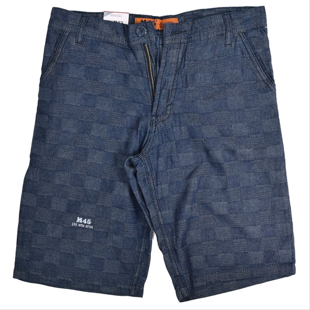 DIJUAL Celana Pendek Casual Santai Pria bahan Blue Jeans motif Kotak kecil  Grosir