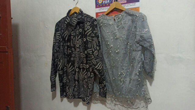 (termurah - Ori & Real Pic! Busui_6 Warna) Batik Couple Andhini Kebaya Couple Brukat Anabel - Bs073