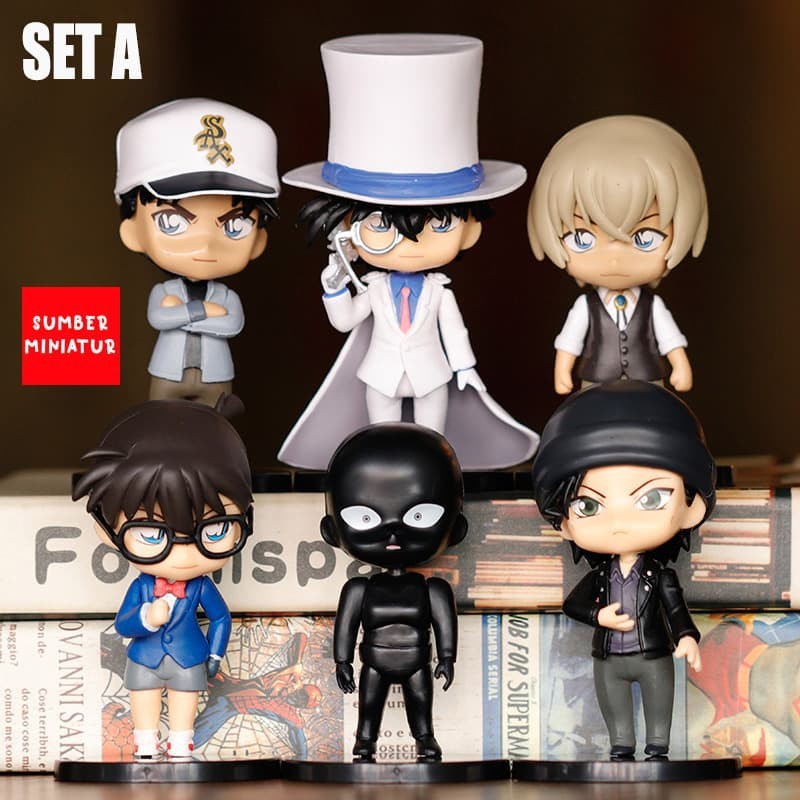 Detective Conan Set Figure Pajangan Mainan Shinichi Kudo Kaito Kid