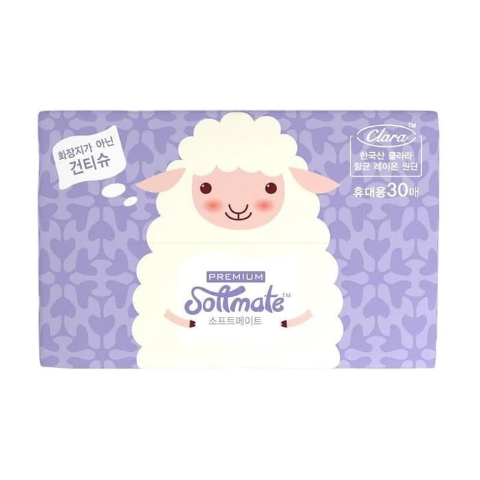 SOFTMATE Portable Premium 30 sheets Wet / Dry Tissue Soft Mate