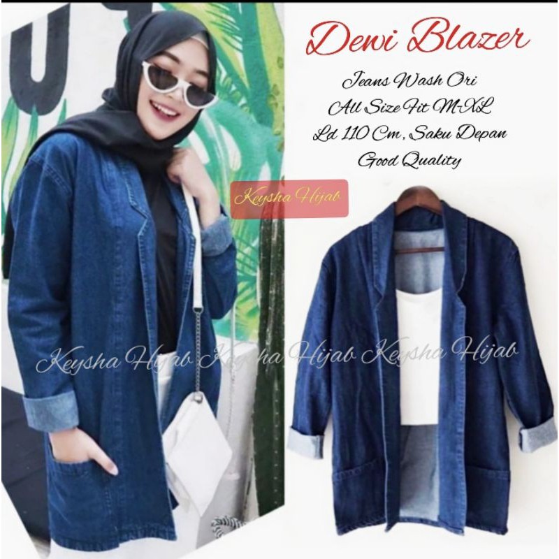 JEANS BLAZER | BLAZER WANITA | BLEZER JEANS WASH
