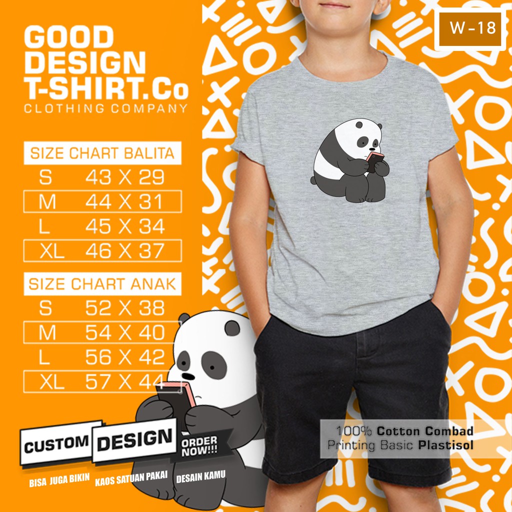 Kaos Anak We Bare Bears Panda 3