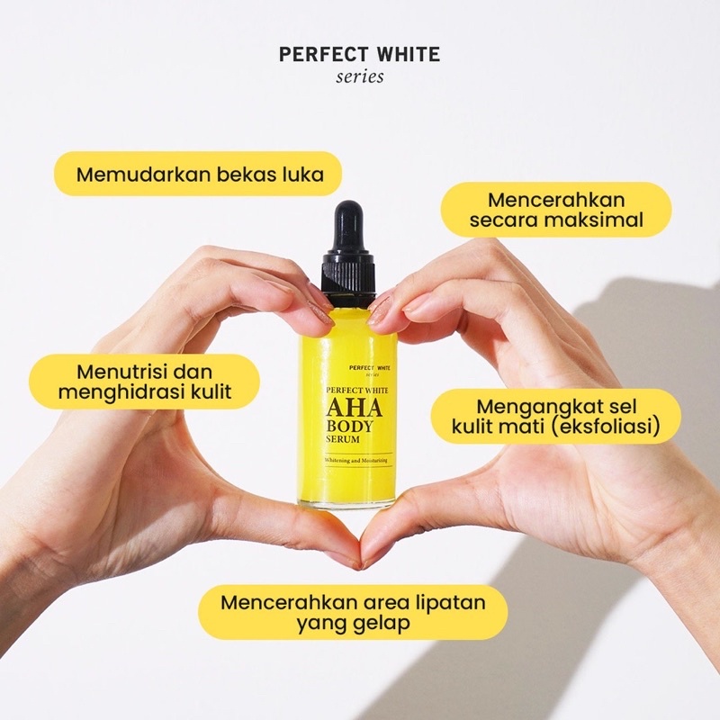 READY! PERFECT WHITE AHA BODY SERUM 50ML BIG SIZE WHITENING AND MOISTURIZING AHA BODY SERUM BY PERFECT WHITE SERIES ORIGINAL BPOM PERFECTWHITE AHA BODY SERUM PENCERAH KULIT