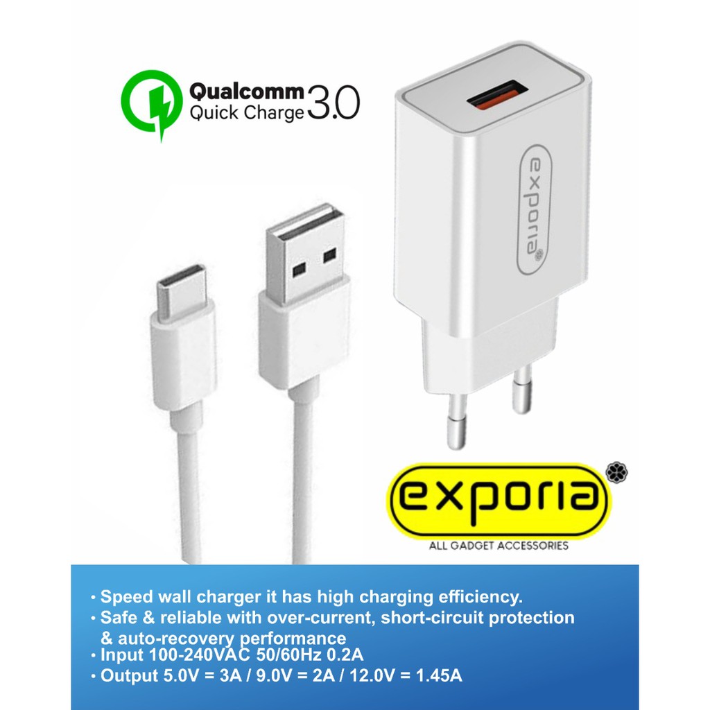 CHARGER EXPORIA POWER QUALCOMM 3.0 TYPE C