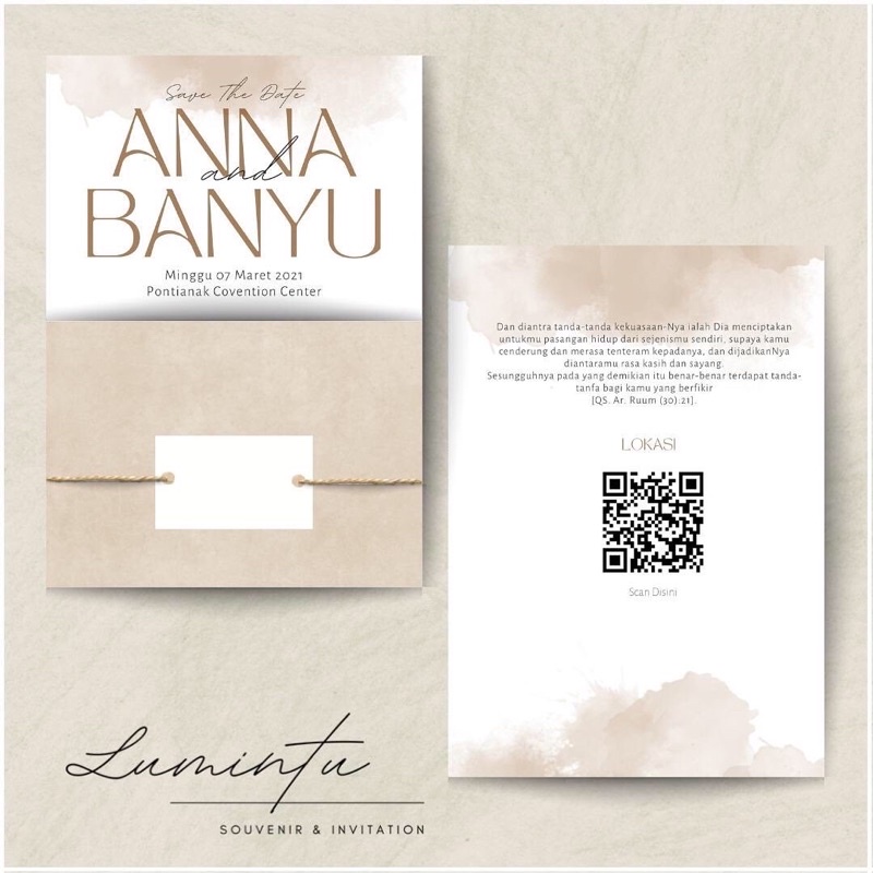 

Modern classic beige invitation / undangan pernikahan aesthetic / undangan modern / undangan murah