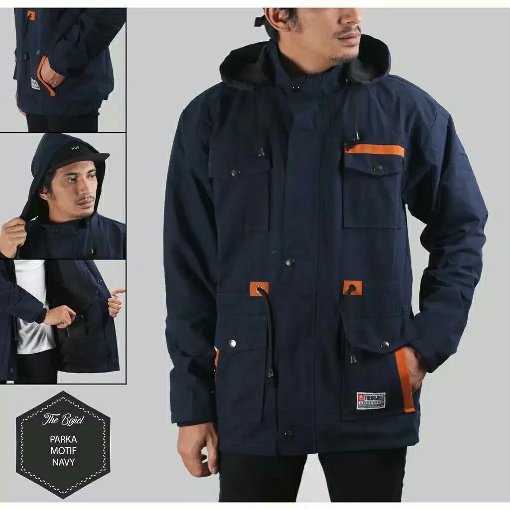 JAKET PRIA JAKET PARKA LIST AKRILIK