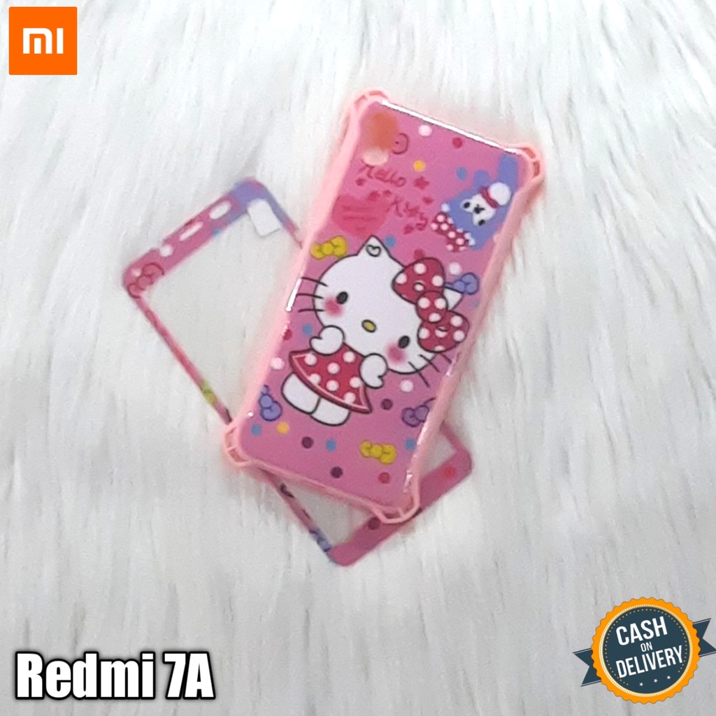 Case Hp Xiaomi Redmi 7A Softcase 360 Motif Lucu + Tempered Glass