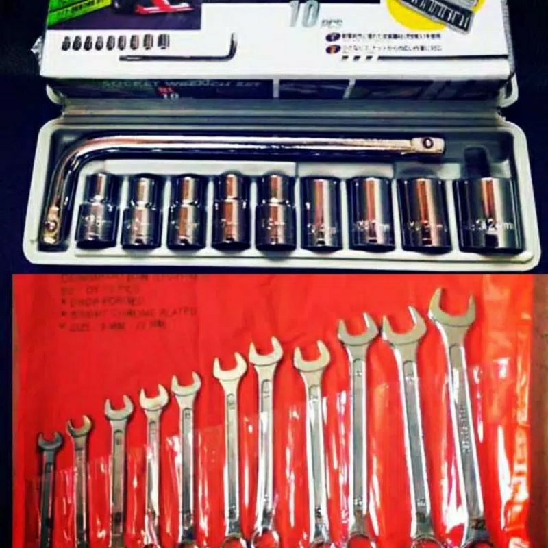 2 set kunci ring pas set dan kunci shock