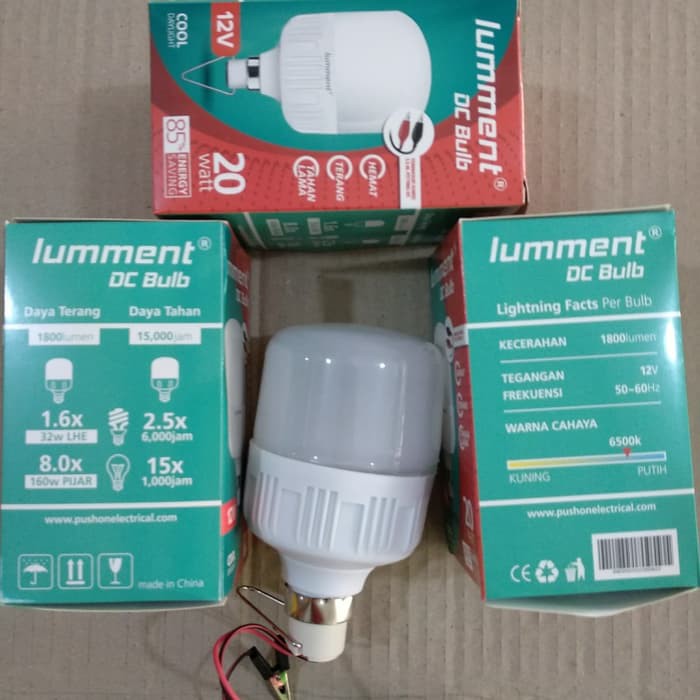 LAMPU 12V AKI 20W LUMMENT 20 WATT LAMPU DC LED BULB ACCU 12VOLT 12 V 12 VOLT