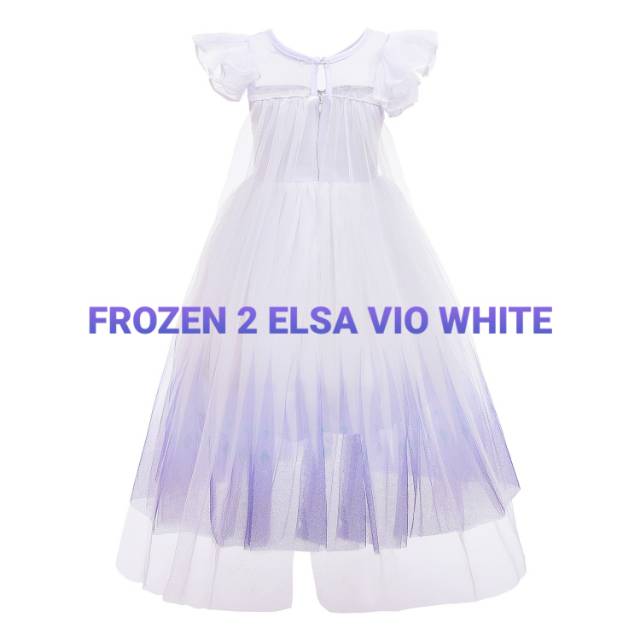 FROZEN 2 ELSA VIO WHITE / DRESS PRINCESS ANAK PEREMPUAN IMPORT / BAJU PESTA PUTIH