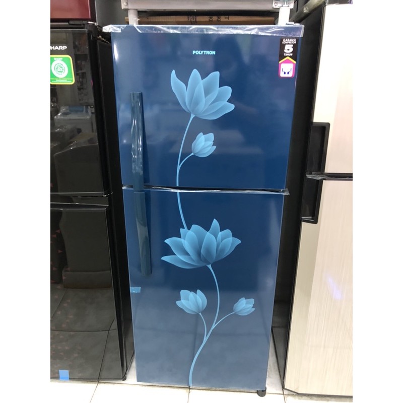 Kulkas Polytron 2 Pintu Biru Kembang 219b Garansi 5thn Kompressor Shopee Indonesia