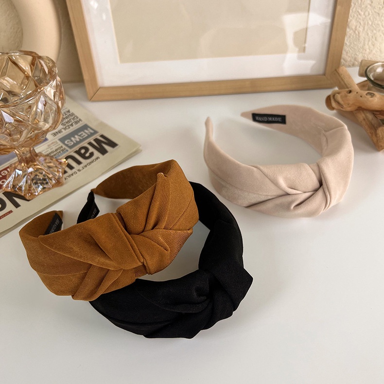 BANDO KAIN KNOT LEBAR POLOS EARTH TONE COKLAT HITAM KREM KOREA HEADBAND SILK LEBAR WIDE BRIMMED HAIR HOOP HEADBAND HAIRBAND HAIR AKSESORIS RAMBUT WANITA BENDO BANDANA KOREAN LEMBUT WARNA POLOS