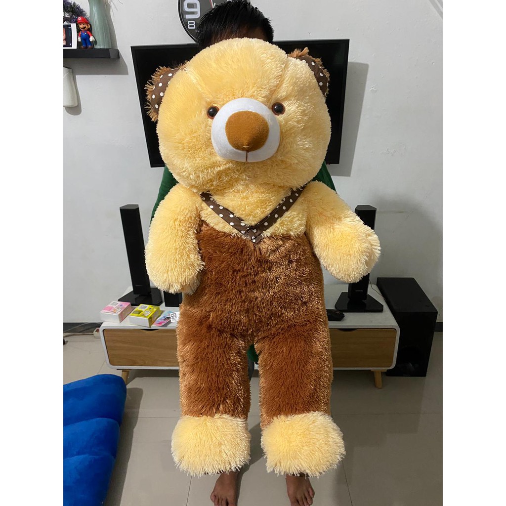 Boneka Teddy Bear JOJON Beruang Overall Jumbo T90CM