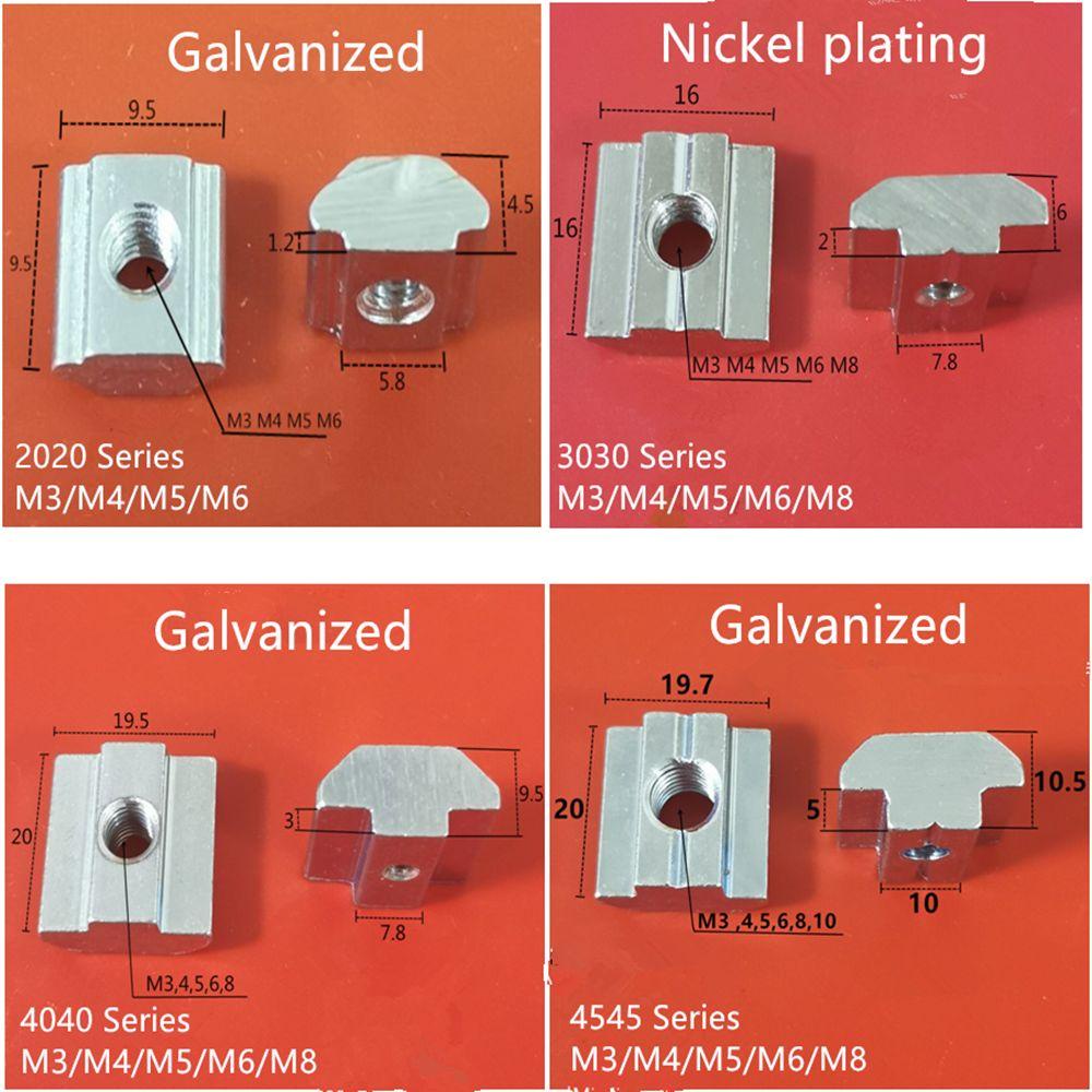 Nickolas1 Mur 2020 3030 4040 4545besi Profil T Blok T-Track Sliding T Slot Nut