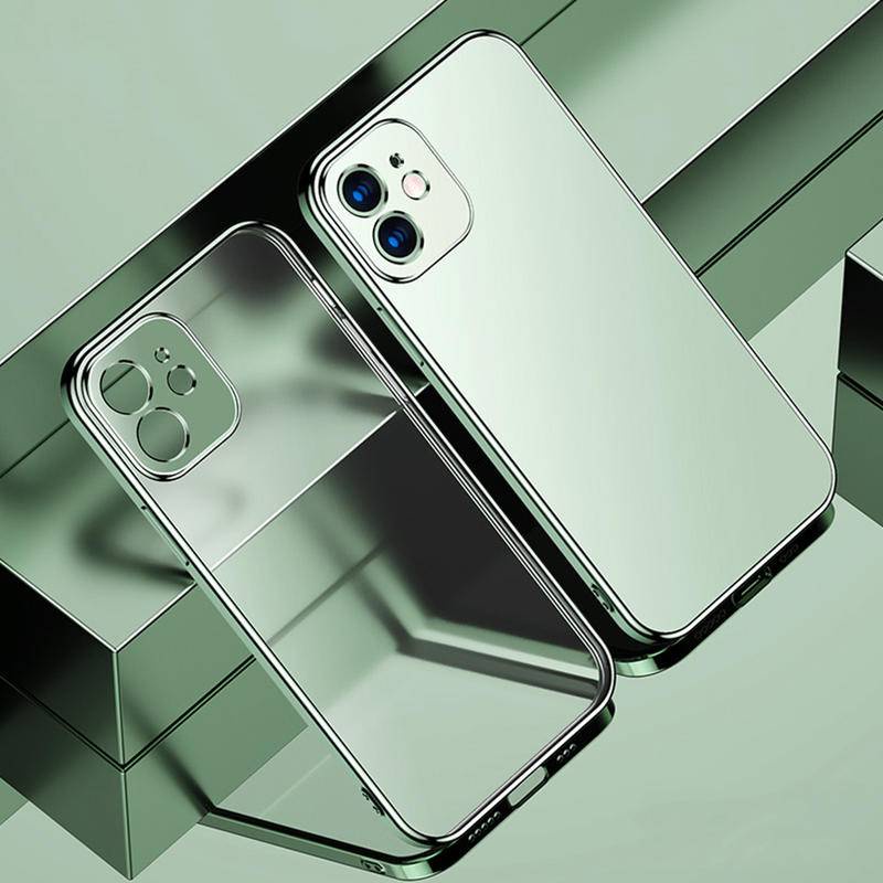 Soft Case Silikon Transparan Frame Kotak Cover iPhone 13 12 11 Pro MAX Mini X XS MAX XR SE 2022 2020 6 6S 7 8 Plus