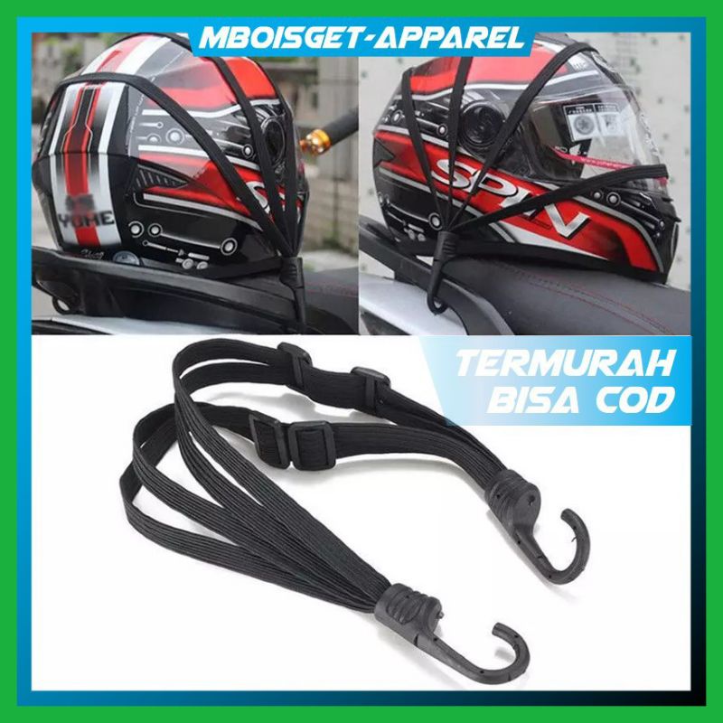 (MAINANKYU) Tali Pengikat Helm Motor 2 Hook 65CM - WP01 - Black