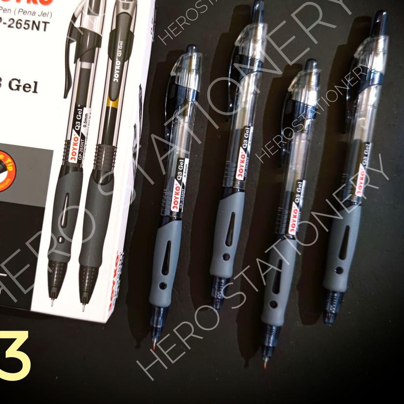 

WI51F> Nyaman .Pena gel pen joyko Q3 gel mata jarum 0.5 mm tinta hitam . 12 unit,.,.