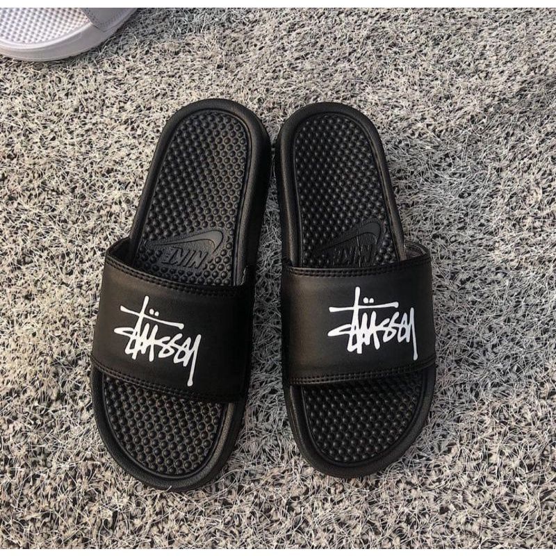 Sandal Nike x Stussy, Sandal slide pria nike flip-flop stussy, Sandal nike stussy slides premium.