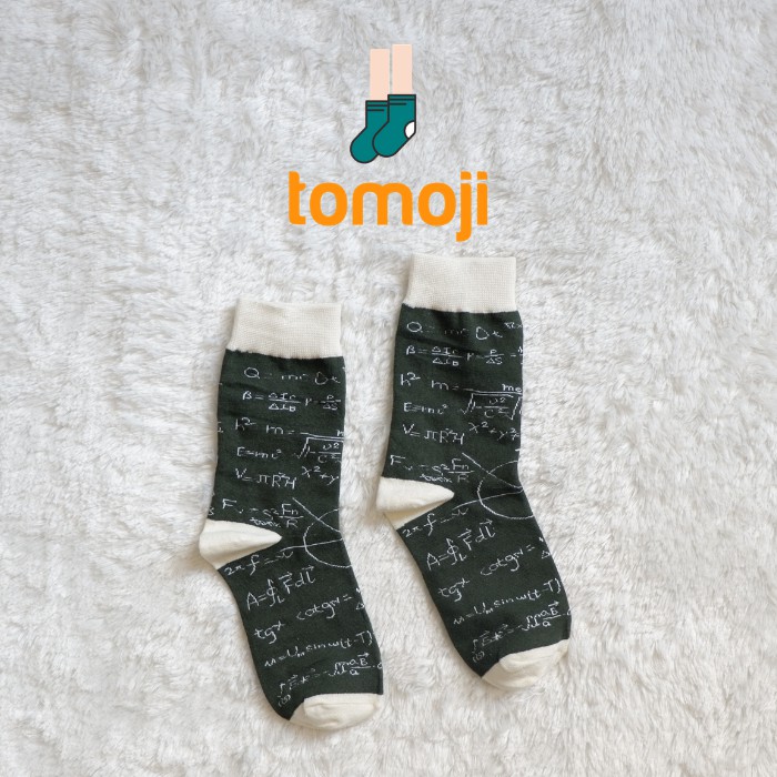 KAOS KAKI PANJANG LUCU MOTIF RUMUS EQUATION FORMULA KAOS KAKI CREW SOCKS