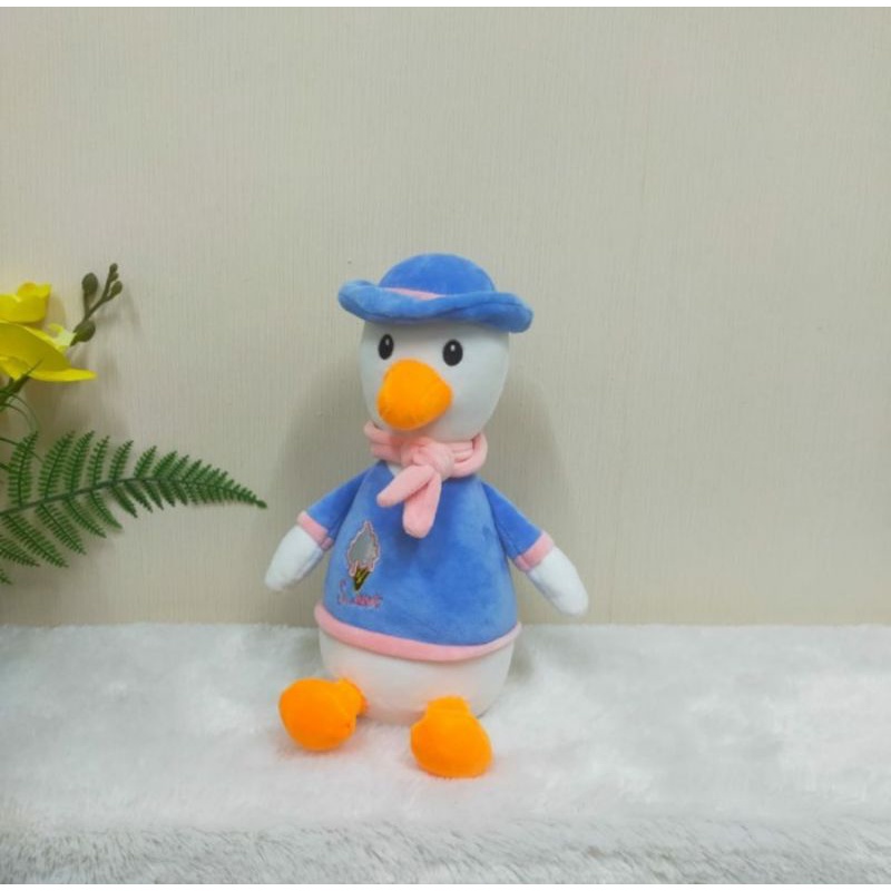 Boneka Bebek Pita Scraft Topi Syal Donald Duck Animal Ukuran 11&quot;/30cm