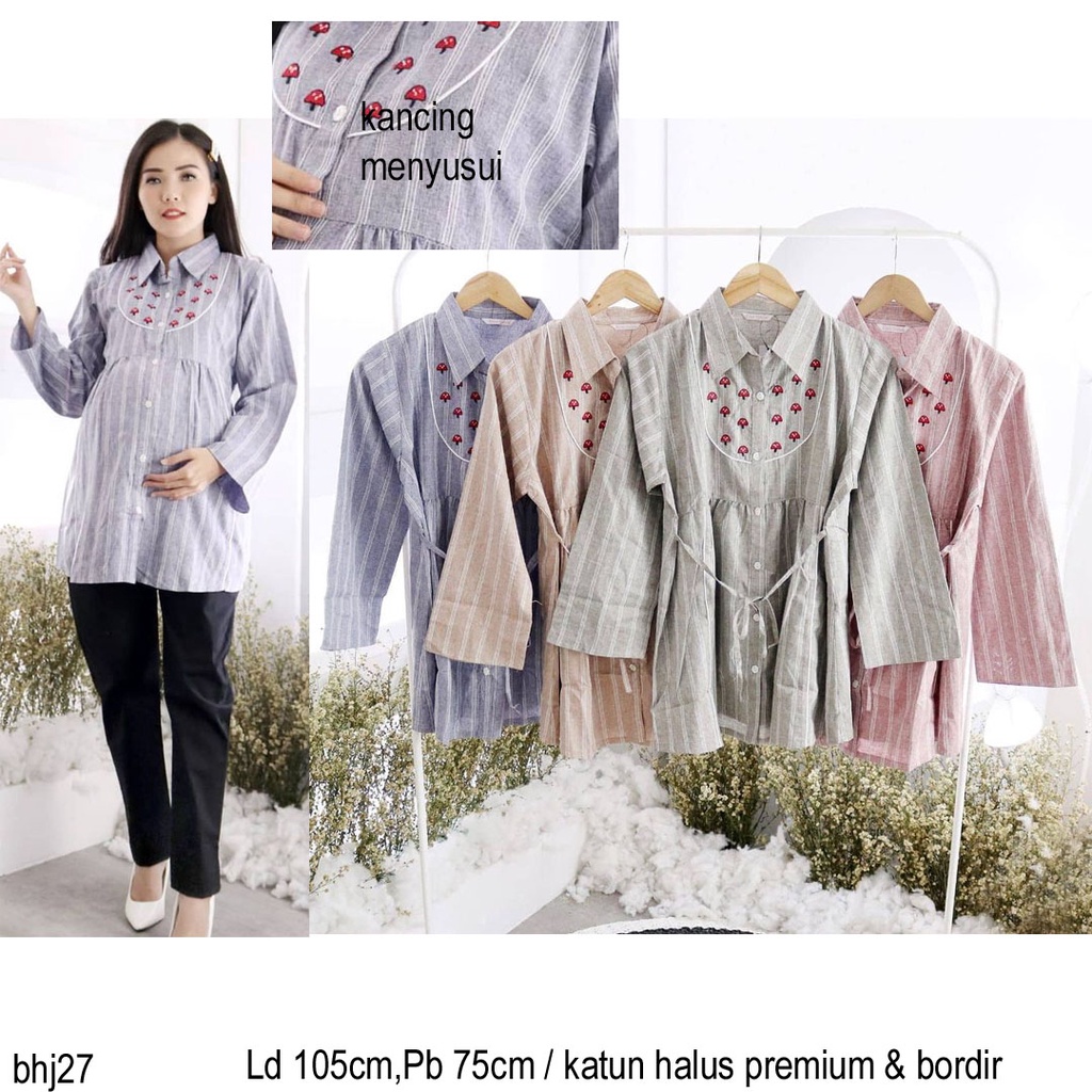 BAJU HAMIL MENYUSUI LENGAN PANJANG - BAJU HAMIL KERJA SIZE JUMBO - BAJU MATERNITY LENGAN PANJANG BHJ