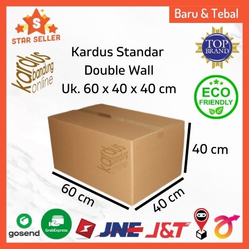 

Kardus Box Karton Kotak Dus Packaging Pindahan Polos Double Wall Uk. 60x40x40 CBFlute Tebal 7mm Standar Dus Garment